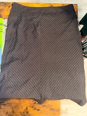 Forever 21 Black Pinstripe Skirt with Gold Label